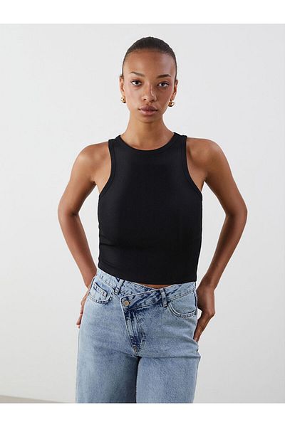 LC Waikiki Lcw Eco White Crew Neck Women's Crop Tank Top 2 Pack