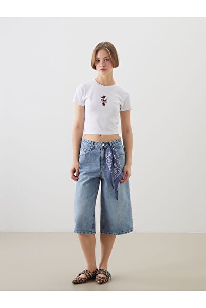 LC Waikiki Lcw Crew Neck Embroidered Crop Fast Fashion