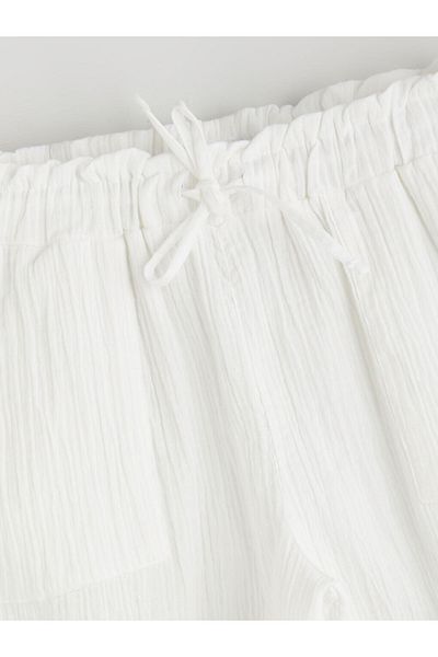 LC Waikiki Elastic Waist Textured Muslin Women's Shorts
