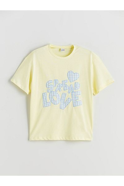 LC Waikiki Sari Crew Neck Girl's T-Shirt