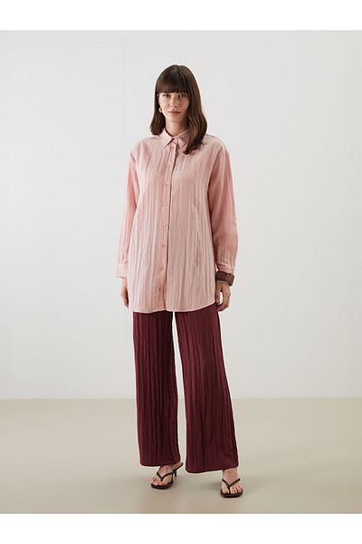 LC Waikiki New Season Women's Textured Trousers with Elastic Waist - S5Ob67Z8