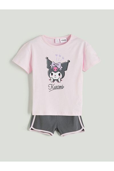 LC Waikiki Lcw Printed Girl's T-Shirt and Shorts 2-Pack Fast Fashion