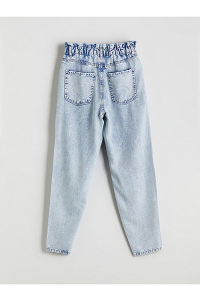 LC Waikiki Jeans Indigo Waist Elastic Slouchy Fit Women's Jean Pants