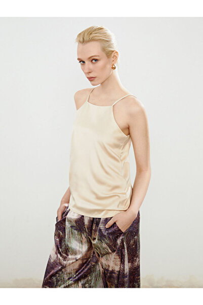 LC Waikiki I Kare Roba Collar Rope Strap Satin Blouse from Freezen Store