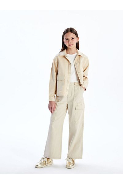 LC Waikiki Girls' Cargo Pants with Elastic Waist