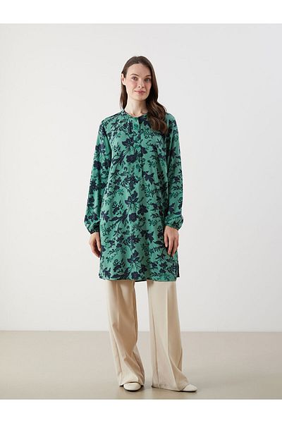 LC Waikiki New Season Dominant Collar Floral Women's Tunic - S5Mb32Z8