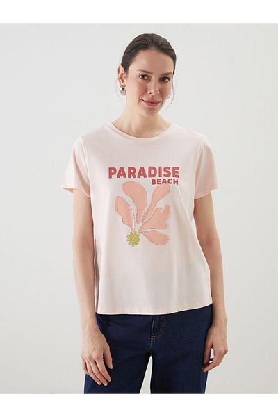 LC Waikiki New Season Crew Neck Printed Women's T-Shirt - S5Fp70Z8