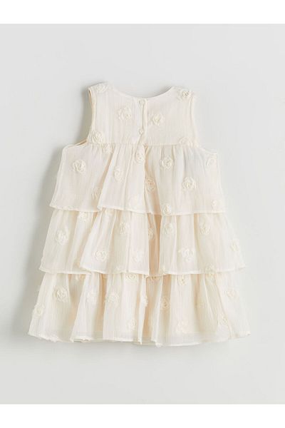 LC Waikiki New Season Flower Appliqued Baby Girl Dress - S5Q487Z1