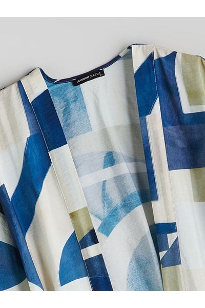 LC Waikiki Shawl Collar Patterned Oversize Women's Kimono