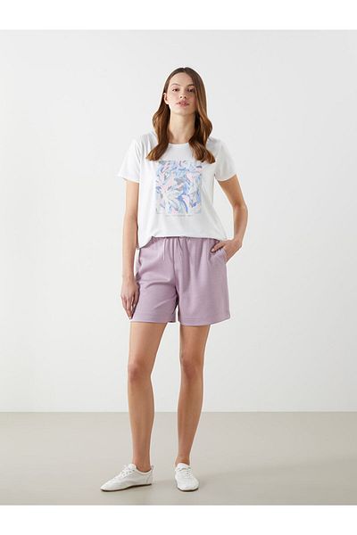 LC Waikiki Pink Women's Shorts with Elastic Waist