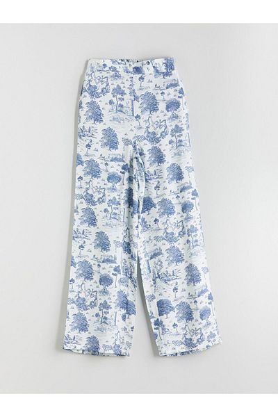 LC Waikiki Pantaloni de damă din amestec modal cu model cu talie elastică