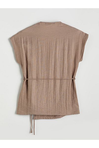 LC Waikiki Double Breasted Collar Textured Blouse