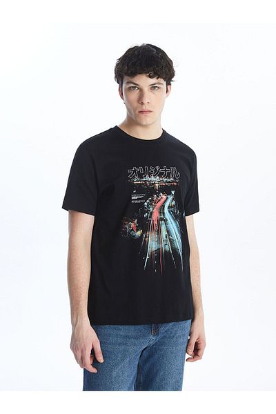LC Waikiki Crew Neck Short Sleeve Printed Combed Cotton Men's T-Shirt