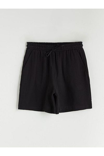LC Waikiki Elastic Waist Textured Muslin Women's Shorts