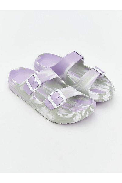LC Waikiki Lcw Steps Lilac Double Striped Women's Slippers