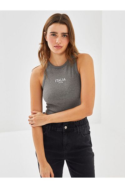 LC Waikiki Lcw Crew Neck Printed Women's Crop