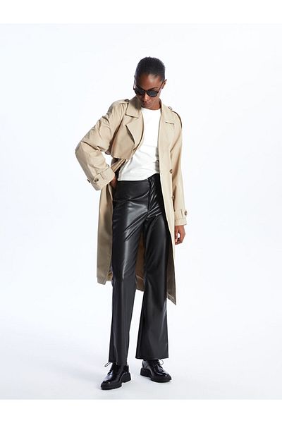 LC Waikiki Jacket Collar Women's Trench Coat