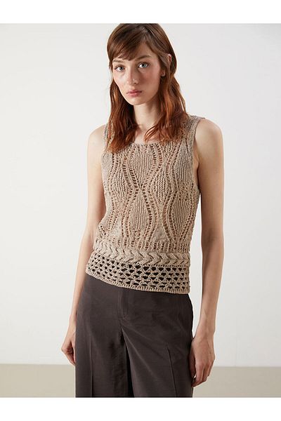 LC Waikiki New Season V-Neck Openwork Women's Knitwear Sweater - S5Oo36Z8