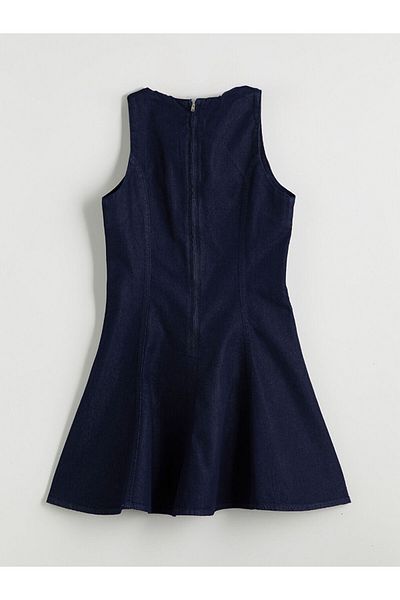 LC Waikiki Μίνι τζιν φόρεμα Crew Neck Peplum