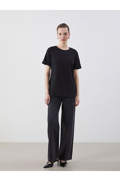 LC Waikiki Tricou de damă cu decolteu rotund de sezon nou - S5N359Z8