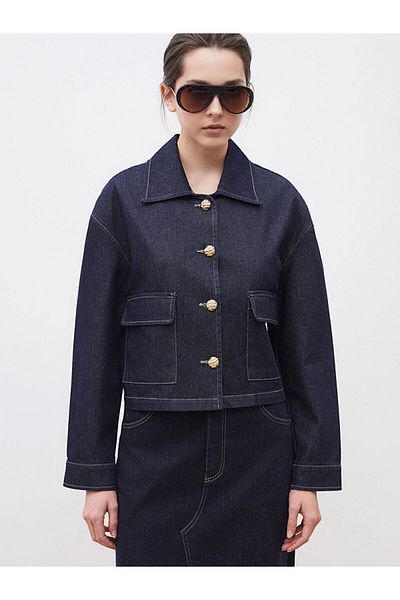LC Waikiki Shirt Collar Women's Jean Jacket