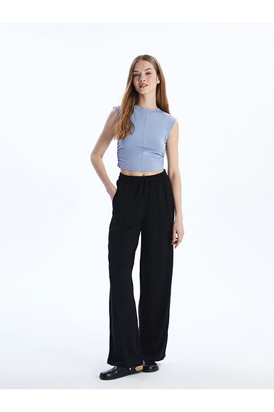 LC Waikiki Wide Leg Women's Trousers with Elastic Waist