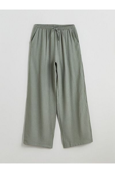 LC Waikiki Elastic Waist Textured Women's Trousers