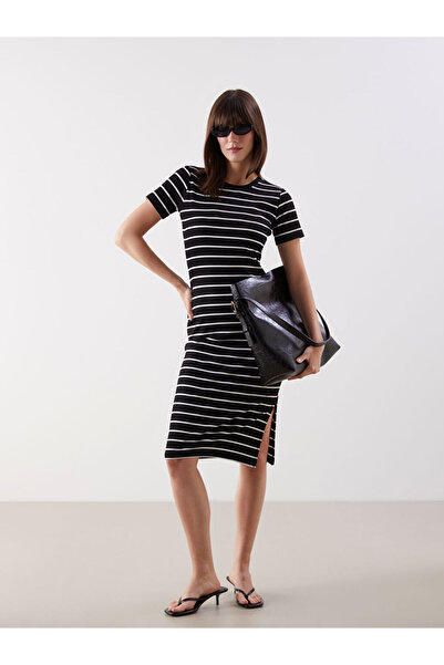 LC Waikiki فستان مخطط أسود جديد للموسم من GULIS GİYİM