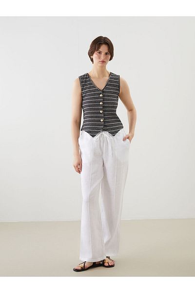LC Waikiki V-Neck Striped Women's Vest