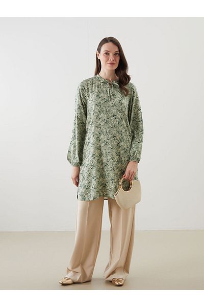 LC Waikiki New Season Baglamali Collar Floral Women's Tunic - S5L425Z8