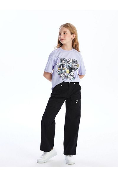 LC Waikiki Girl's Cargo Pants with Adjustable Elastic Waist