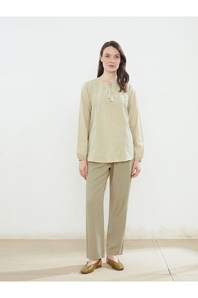 LC Waikiki New Season Women's Blouse with Baglama Collar Embroidery - S5Hv06Z8