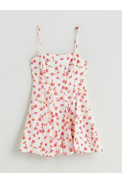 LC Waikiki Quality Parts from Celebi Store |   Square Neck Floral Modal Blend Mini Dress
