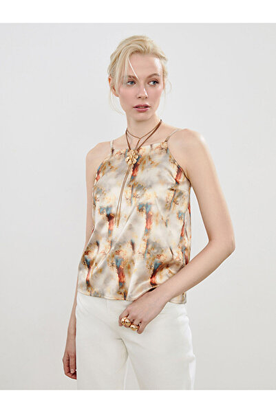 LC Waikiki New season from gulis gi̇yi̇m beige halter neck patterned strap bl...