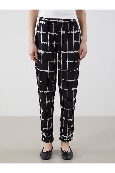 LC Waikiki New Season Patterned Women's Trousers with Elastic Waist - S5Ge92Z8