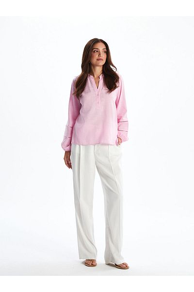 LC Waikiki Oversized Blouse with High Collar