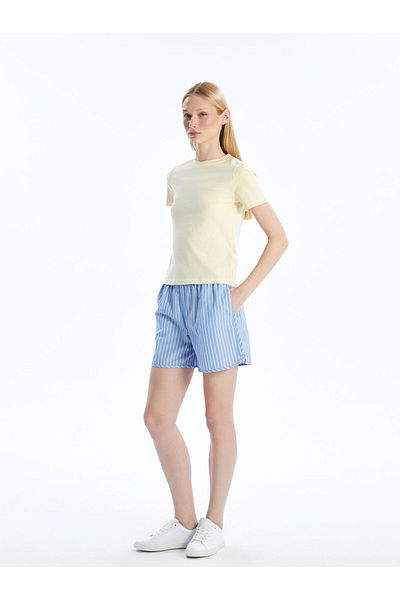 LC Waikiki Women's Striped Shorts with Elastic Waist
