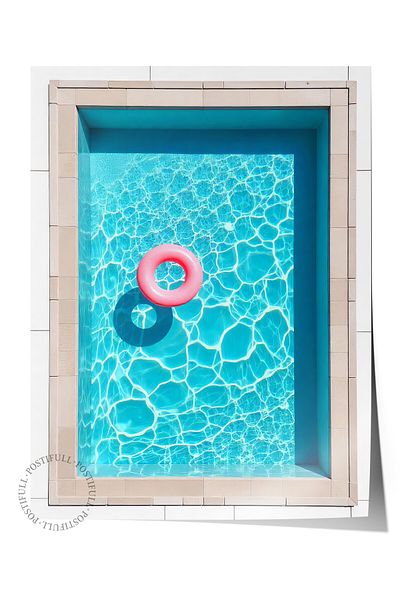 Postifull Frameless Wall Poster, Sea Ring, Photo, Blue Color Poster, 2025 Summer Selection, No:109588