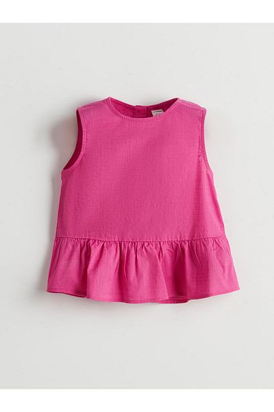 LC Waikiki New Season Regular Fit Poplin Flounce Girls Blouse - S5Hy65Z1