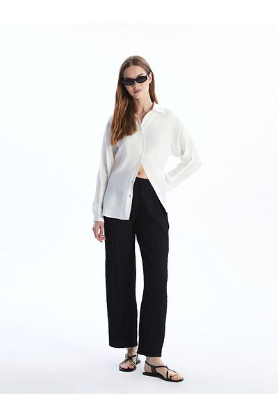 LC Waikiki New Season Elastic Waist Textured Women's Trousers - S5H175Z8