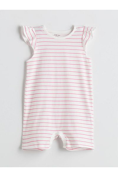 LC Waikiki Crew Neck Baby Girl Combed Cotton Jumpsuit