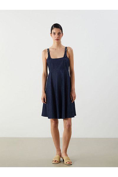 LC Waikiki Lcw Square Neck Mini Jean Dress