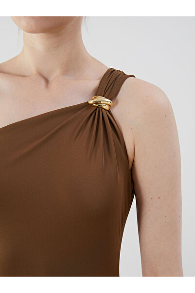 LC Waikiki Tek Omuz Büzgülü Elbise