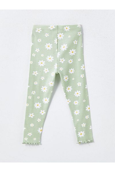 LC Waikiki Baby Girl Leggings with Elastic Waist and Flowers