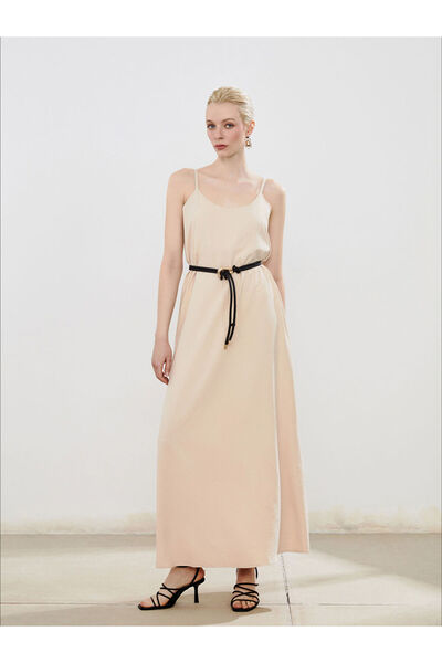 LC Waikiki Özmarka New Season U-Neck Strap Crepe Dress