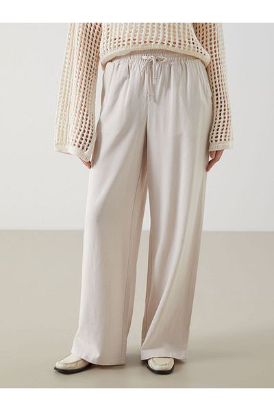 LC Waikiki New Season Elastic Waist Linen Blend Women's Trousers - S52596Z8