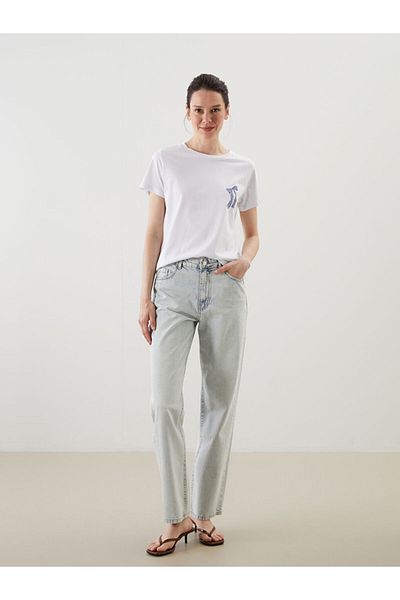 LC Waikiki Crew Neck Bow Printed Women's T-Shirt