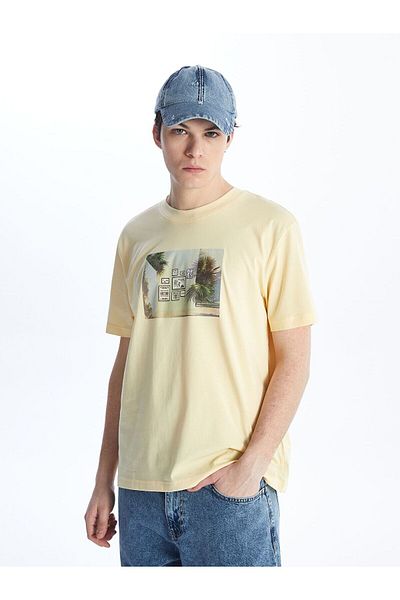 LC Waikiki Crew Neck Short Sleeve Printed Combed Cotton Men's T-Shirt