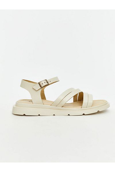 LC Waikiki Koor Beige Leather Look Women's Sandals