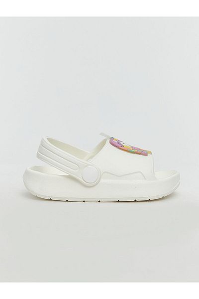 LC Waikiki White Printed Baby Girl Sandals